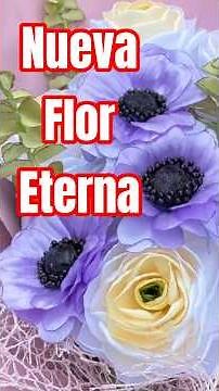 Anemonas lilas de listón fácil de hacer y muy bellas 🥰 #floreseternas #rosaseternas #manualidades