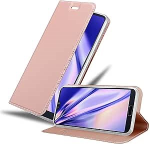 Book Case Compatible with Huawei P20 PRO in Classy ROSÉ Gold - with Magnetic Closure, Stand Function and Card Slot - Wallet Etui Cover Pouch PU Leather Flip
