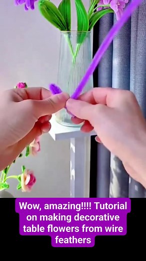 7.1K views · 90 reactions | Wow, amazing!!!! Tutorial on making decorative table flowers from wire feathers | Fresh Graduate.id | Facebook