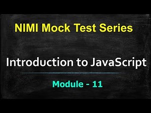 NIMI Mock Test Series Module - 11 : Introduction to Javascript | COPA | #cbt