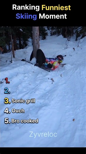 Ranking Funniest Skiing Moments ⛷️😭 #funnyskiing #SkiingFun #SnowFails