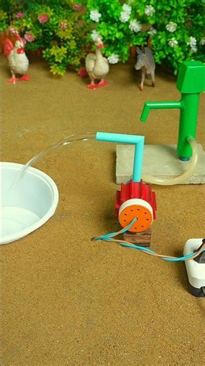 Mini hand pump project water with supply motor drinks elephant duck for farm #waterpump #shorts #708