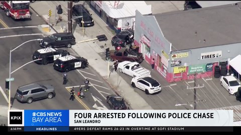4 suspects in Fremont robbery arrested after pursuit ends in San Leandro