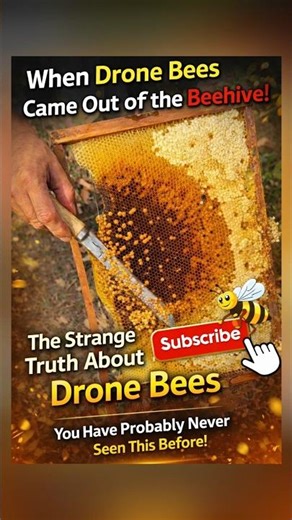 “Cutting open the honeycomb and revealing the hidden drone bees 🐝🍯#dronebees #honeycomb #beekeeping