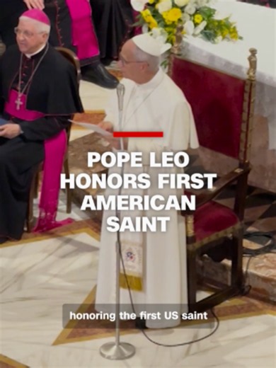 Pope Leo XIV on Saturday honored St. Frances Xavier Cabrini, the first US citizen to be canonized as a Catholic saint and known in the church as the patron saint of immigrants, as he visited her birthplace during a day trip to northern Italy. CNN's Antonia Mortensen reports.