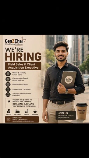 Ahmedabad — we’re hiring. #coffee #ahmedabadchai #jobalert #wehiring #vastral