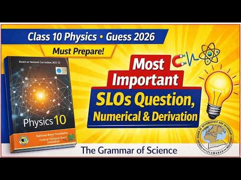 Class 10 Physics Guess Paper 2026 | Important SLOs, Short Questions & Numericals | FBISE | N.B.F