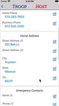TroopWebHost Mobile App #3 - My Account