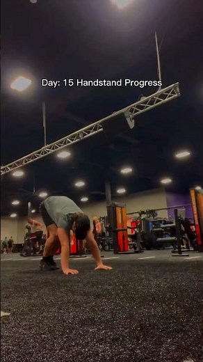 Day 15 handstand work 🤸‍♂️ clean attempts + push-ups building strength + control 💪