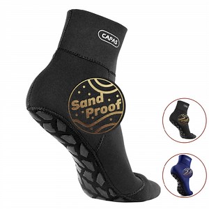 Water Socks 2mm Neoprene, Sand Proof Beach Volleyball Wetsuit Diving Socks Warm for Men Women (Black, L)
