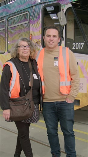 This Melbourne Art Tram was designed by mother and son duo, Lyn and Coree Thorpe (Yorta Yorta/ Wurundjeri/ Gunnai/ Gunditjmara and Yorta Yorta/ Wurundjeri/ Wamba Wemba/ Barapa Barapa) and it hit the tracks in June earlier this year. In response to the theme ‘Blak Futurism’, Lyn and Coree’s work speaks to their Aboriginal continuum. In their words, “Our past, present, future, forever Dreaming. Creation travelling, connecting-up grassroots mob. Paying homage to our Ancestors and Country we belong,