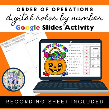 Digital Color by Number: Order of Operations Halloween