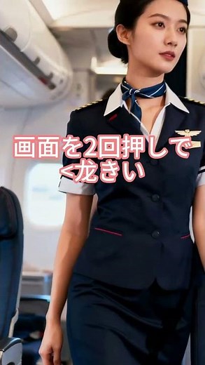 《機内での優雅なキャビンアテンダントさん》