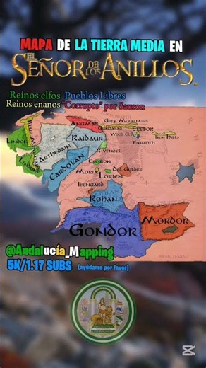 Map of Middel-Earth in The Lord of the Rings