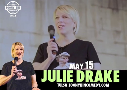 California born and Oklahoma raised Julie Drake is an up and coming stand up comedian known for sharp wit and sarcasm on everything from pop culture, dating, single parenting and anything else she can make fun of. With her kids grown, she decided to use her newfound free time to pursue her lifelong dream of performing stand up comedy. After raising kids, having people actually want to listen to her was an exciting prospect! She's performed at the Ladies Laugh Comedy Festival and opened up for so