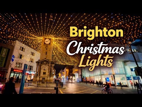 Peaceful Night Walk in Brighton | Christmas Lights🎄& City Atmosphere 4K