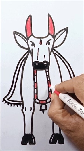 How to draw a cow easy step by step for beginners with colour #shorts