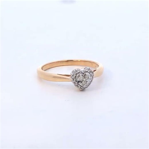 10K Yellow Gold 1/10 Diamond Heart and Halo Promise Ring