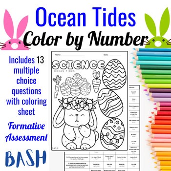 Ocean Tides Color by Number – Middle School Earth and Space Science Easter