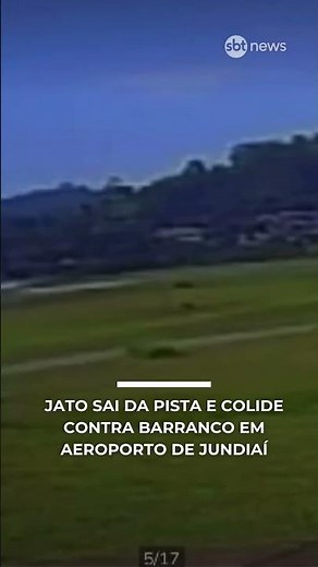 Jato sai da pista e colide contra barranco ao pousar em aeroporto de Jundiaí