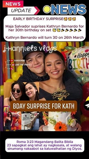 EARLY BIRTHDAY SURPRISE🥰🥰🥰Maja Salvador suprises Kathryn Bernardo for her 30th birthday on set