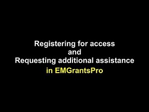 Register For Access On EMGrantsPro