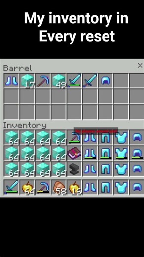 My Inventory In Every Reset #minecraft