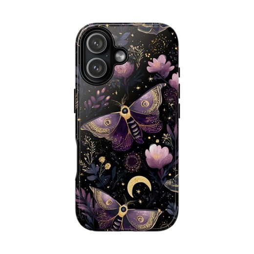 Celestial Witchy Death Moth Moon Floral Gothic Mystic Phone Case | Tough Phone Case| iPhone 17- XS MAX, Samsung Galaxy S25- S20 Ultra - Etsy