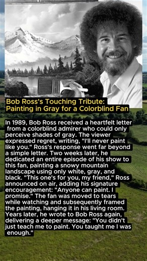 Bob Ross's Touching Tribute: Painting in Gray for a Colorblind Fan