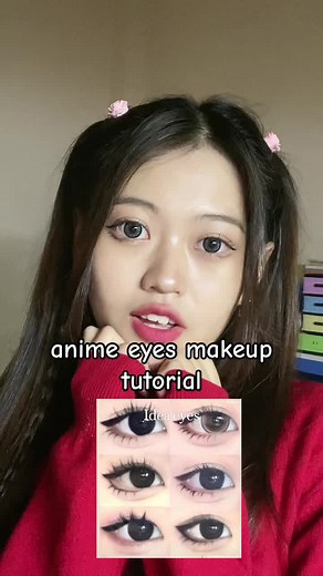 * anime eyes makeup tutorial *do u like this makeup? #douyinmakeuptutorial