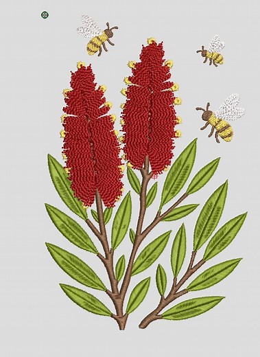 Bottle Brush and Bees - Instant Machine Embroidery File - Etsy Australia