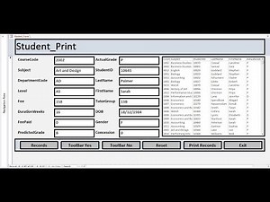 How to Create and Print Student Records in MS Access with Form Using VBA - Part 2 of 2