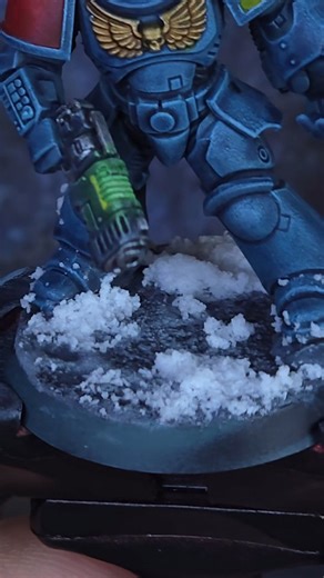 Finishing touches make all the difference. Here I’m adding my simple snow mix to the base of a Space Wolf. Nothing fancy, just a quick and easy step that instantly transforms the miniature into a warrior striding across a frozen battlefield. #AdeptusAstartes #Primaris #SpaceMarines #SpaceWolves #VlkaFenryka #40k #warhammer40k #warhammer40000#warhammer #warhammer40k #warhammerpainting #paintingwarhammer #warhammercommunity #paintingminis #miniaturepainting #paintingminiatures #gamesworkshoppainti