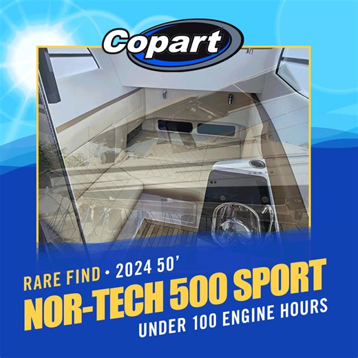 37 reactions | Luxury Boat Alert! Don't miss out on the boat of your dreams. Register today to bid & win our best luxury boat yet! A luxurious high-performance 2024 50' Nor-Tech 500 Sport, with under 100 engine hours. Don't miss your chance to own this rare find in our Friday, September 27th auction. | Copart | Facebook