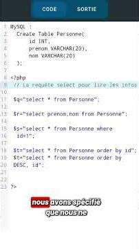 SQL : Cours 2 • La requête SELECT #html #css #php #sql #code