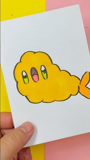How to draw a kawaii breaded shrimp step by step
