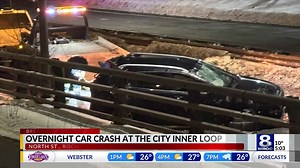Overnight car crash on the Inner Loop near North St.