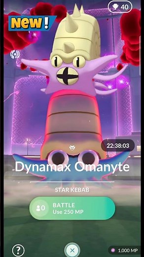 First Ever Dynamax Omanyte & Omastar Raid in Pokemon Go