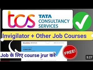 Tcs Invigilator job + other job l Tcs Certification course for free 2026