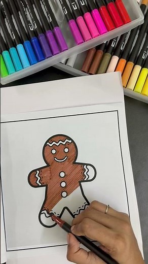 Coloring a Gingerbread Man 🍪✨ | Cozy Christmas Coloring