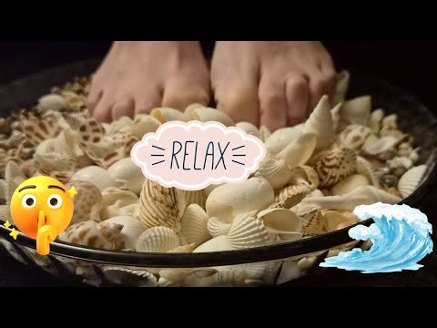 Satisfying Shell Sounds | Moving Seashells with My Feet 🐚👣 ASMR Relaxation