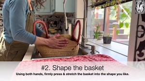 Africa Heartwood Project - Deluxe Colorful African Basket with Leather Handles - Handmade from dried Elephant Grass, Hand-Woven by Women in Bolgatanga, Ghana - Small 10" Round (Flat-packed)