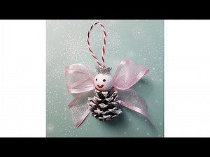 DIY Pine Cone Angel Ornaments. Miniature Christmas Tree Caft DIY Projects