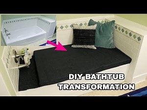 DIY BATHTUB TO SEATING AREA TRANSFORMATION | BATHROOM REMODEL