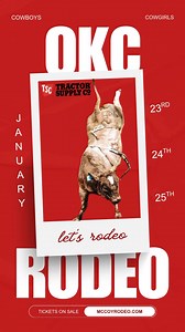Join us for the OKC Pro Rodeo presented by Tractor Supply Co.! It's all happening January 23rd, 24th, & 25th at the new OG&E Coliseum -- 3 days of non-stop action-packed entertainment & fun for all ages! Tickets on sale now at mccoyrodeo.com | MCCOY RANCH
