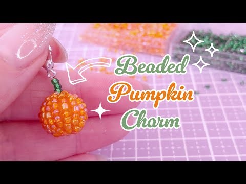 Beaded Pumpkin Charm Tutorial 🎃 Halloween DIY