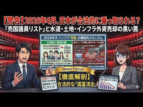 【警告】2026年4月、日本が合法的に乗っ取られる？「売国議員リスト」と水道・土地・インフラ外資売却の黒い罠