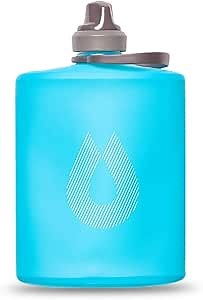 HydraPak Stow (500ml, 17oz) - Collapsible Water Bottle - Ultralight & Packable Travel Bottle, Flexible Ski, Hike, Bike or Climb Squeeze Flask - Malibu Blue