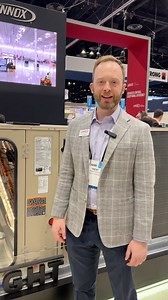 A combination electric and gas heat pump roof top unit from Lennox. Thank you Trent Davis for sharing what’s new from Lennox Global at the AHR Expo this year! #ahrexpo #hvac #hvactech #hvactechnician #hvacrepair #lennox #rooftopunit #rooftophvac #commercialhvac | Parts Town