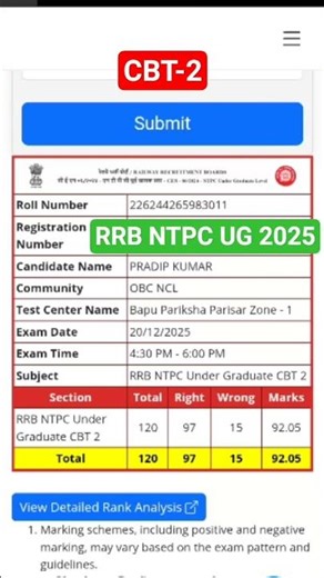 RRB NTPC UG 2025 CBT-2 |ANSWER KEY